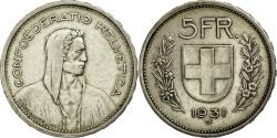 World Coins - Coin, Switzerland, 5 Francs, 1931, Bern, , Silver, KM:40