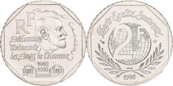 World Coins - France, 2 Francs, René Cassin, 1998, MDP, Pattern, Nickel,