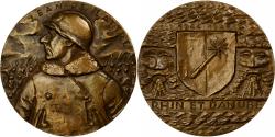 World Coins - France, Medal, Jean de Lattre, Rhin et Danube, 1976, Bronze,