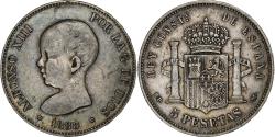 World Coins - Spain, Alfonso XIII, 5 Pesetas, 1888, Madrid, Silver, , KM:689