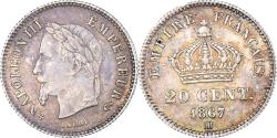 World Coins - Coin, France, Napoleon III, 20 Centimes, 1867, Strasbourg, , Silver