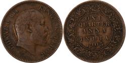 World Coins - INDIA-BRITISH, Edward VII, 1/4 Anna, 1905, Calcutta, Copper, , KM:501