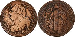 World Coins - France, Louis XVI, 6 Deniers, 1792, Strasbourg, Copper, , KM:611