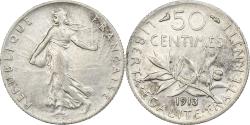 World Coins - France, 50 Centimes, Semeuse, 1913, Paris, Silver, , Gadoury:420