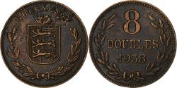 World Coins - Guernsey, 8 Doubles, 1938, Heaton, Bronze, , KM:7