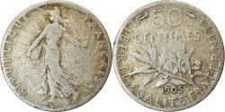 World Coins - Coin, France, Semeuse, 50 Centimes, 1905, Paris, , Silver, KM:854