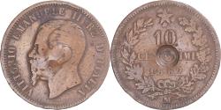 World Coins - Coin, Italy, Vittorio Emanuele II, 10 Centesimi, 1862, Milan, punched