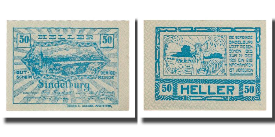 World Coins - Banknote, Austria, Sindelburg, 50 Heller, personnage 2, 1920, 1920-12-31