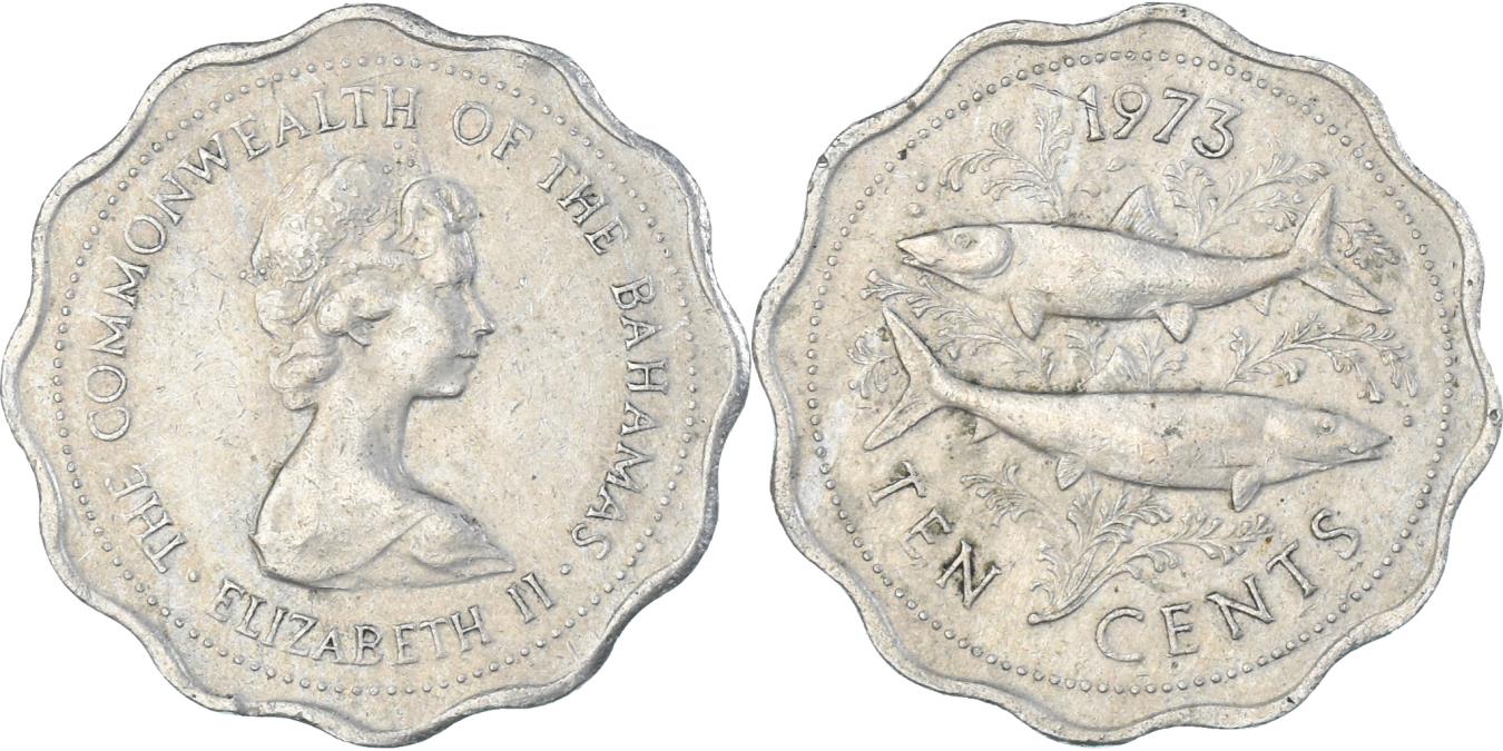 Coin, Bahamas, 10 Cents, 1973 | North & Central American and