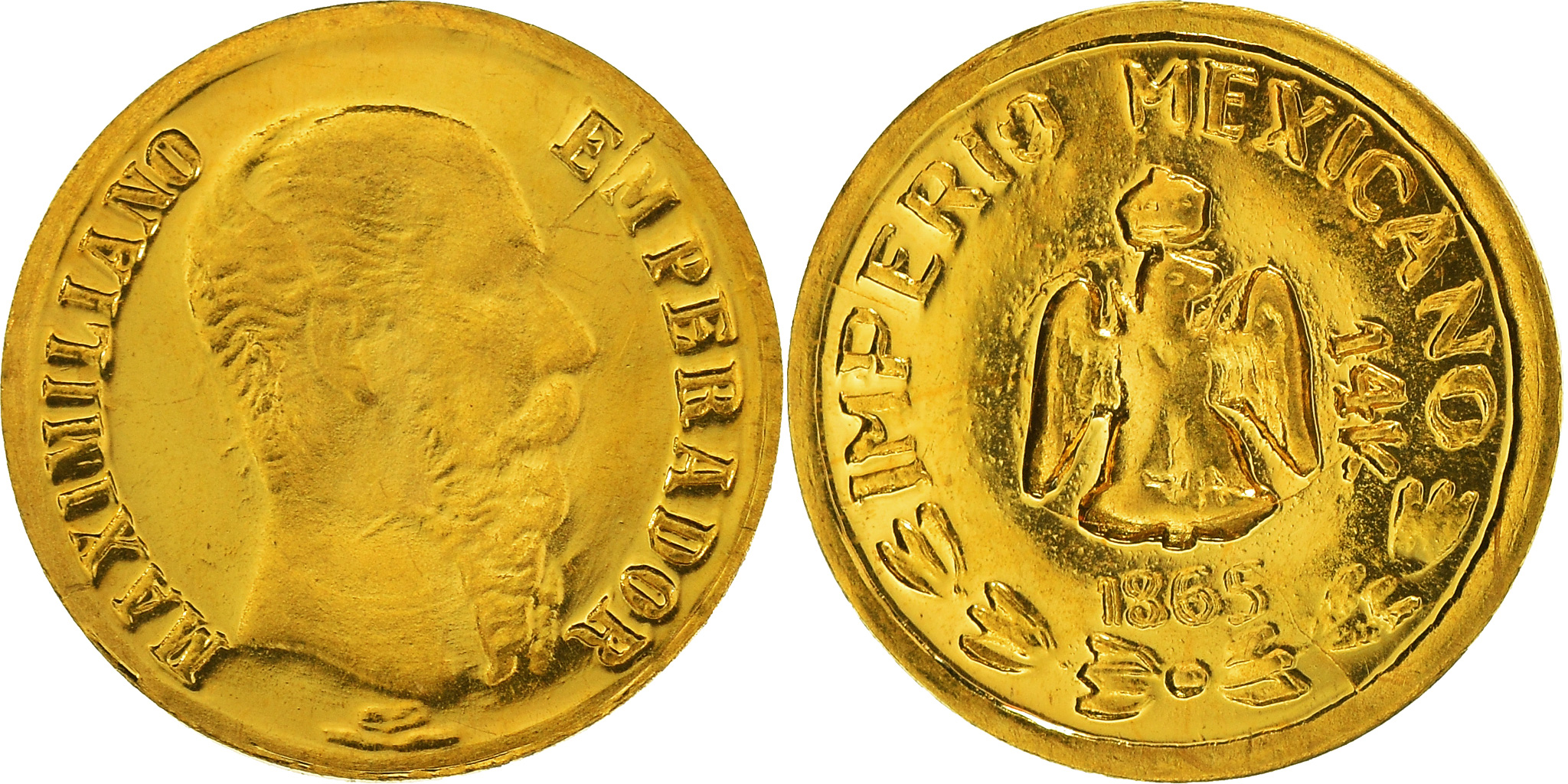 Coin, Mexico, Maximilian, Peso, 1865, Restrike, , Gold | North & Central  American and Caribbean Coins