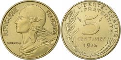 World Coins - France, 5 Centimes, Marianne, 1975, Paris, FDC, Aluminum-Bronze,