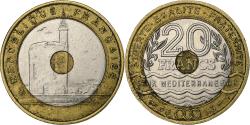 World Coins - France, 20 Francs, Jeux Méditerranéens, 1993, Paris, Tri-Metallic,