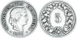World Coins - Coin, Switzerland, 5 Rappen, 1909, Bern, , Copper-nickel, KM:26