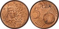 World Coins - France, 5 Euro Cent, 2001, Paris, Copper Plated Steel, , KM:1284