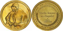 World Coins - France, Medal, La vieille au chapelet, Paul Cézanne, Vermeil,
