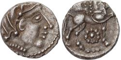 Ancient Coins - Coin, Lemovici, Drachme au cheval et tête, 80-60 BC, Limoges,