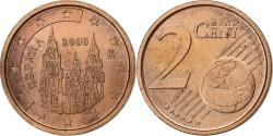 World Coins - Spain, 2 Euro Cent, 2000, Madrid, Copper Plated Steel,