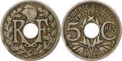 World Coins - France, 5 Centimes, Lindauer, 1922, Poissy, Copper-nickel,