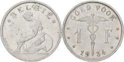World Coins - Belgium, Albert I, Franc, 1934, Brussels, Bon pour 1 Franc, Nickel,