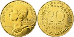World Coins - France, 20 Centimes, Marianne, 1985, Paris, FDC, Aluminum-Bronze,