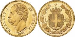 World Coins - Italy, Umberto I, 50 Lire, 1891, Rome, Gold, , KM:25