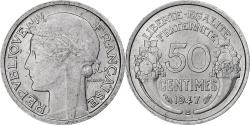 World Coins - France, 50 Centimes, Morlon, 1947, Beaumont - Le Roger, Aluminum,