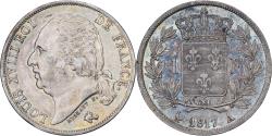 World Coins - France, Louis XVIII, 1 Franc, 1817, Paris, Silver,