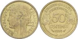 World Coins - France, 50 Centimes, Morlon, 1933, Paris, Aluminum-Bronze,