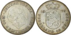 World Coins - Netherlands, Juliana, 10 Gulden, 1973, , Silver, KM:196