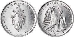 World Coins - Coin, VATICAN CITY, Paul VI, 5 Lire, 1977, Roma, , Aluminum, KM:118