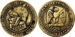 World Coins - France, Satirical coin, Napoléon III, 1870, Brass,