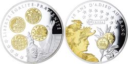 World Coins - France, Medal, 10 ans d'adieu au Franc, Liberté, Égalité, Fraternité