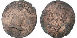 World Coins - France, Henri III, Double Tournois, 1581, Angers, Copper, , Gadoury:455