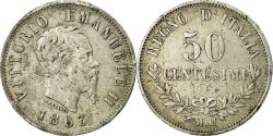 World Coins - Coin, Italy, Vittorio Emanuele II, 50 Centesimi, 1863, Milan, , Silver