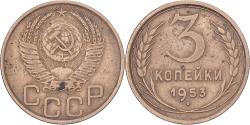 World Coins - Russia, 3 Kopeks, 1953, Aluminum-Bronze, , KM:114
