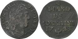 World Coins - Duchy of Lorraine, Leopold I, Liard de Lorraine, 1728, Nancy, Copper,