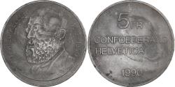 World Coins - Switzerland, 5 Francs, Gottfried Keller, 1990, Bern, Cupronickel,