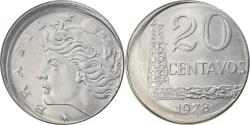 World Coins - Coin, Brazil, 20 Centavos, 1978, error off center strike, , Stainless