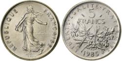 World Coins - France, 5 Francs, Semeuse, 1985, Paris, série FDC, Nickel Clad Copper-Nickel
