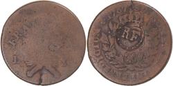 World Coins - Coin, Guadeloupe, Louis XV, 1/4 escalin, 1793, Paris, Countermarked RF