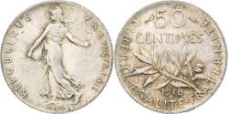 World Coins - France, 50 Centimes, Semeuse, 1918, Paris, Silver, , Gadoury:420