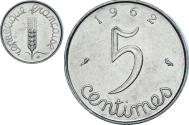 World Coins - Coin, France, 5 Centimes, 1962