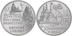 World Coins - Slovakia, 10 Euro, Wooden Churches, 2010, Kremnica, Silver,