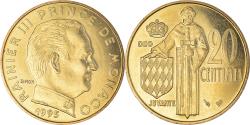 World Coins - Coin, Monaco, Rainier III, 20 Centimes, 1995, BU, , Aluminum-Bronze