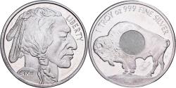 Us Coins - United States, 1 Oz, Tête d'Indien, Bison, U.S. Mint, Silver,