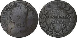 World Coins - France, 5 Centimes, Dupré, AN 8/5, Paris, Copper, , Gadoury:126a