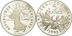 World Coins - Coin, France, Semeuse, 5 Francs, 1993, Paris, Proof, , Nickel Clad