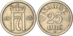 World Coins - Coin, Norway, Haakon VII, 25 Öre, 1953, , Copper-nickel, KM:401