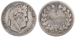 World Coins - Coin, France, Louis-Philippe, 5 Francs, 1839, Lyon, , Silver