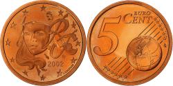 World Coins - France, 5 Euro Cent, Proof, 2002, Monnaie de Paris, Copper Plated Steel